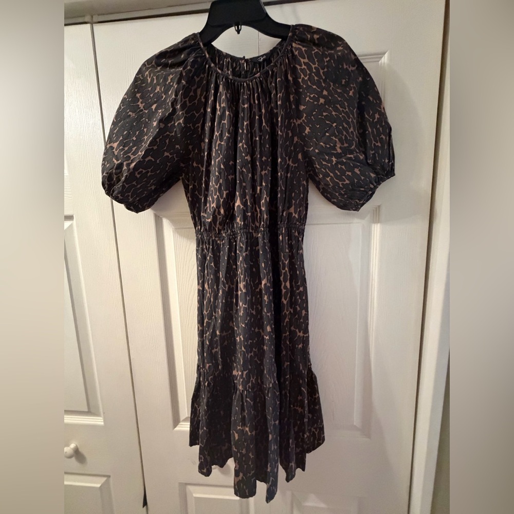 Rails Khloe Savannah Black and Brown Animal Print Dress Size M